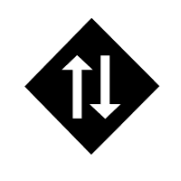 Black Two-Way Left Way Traffic
