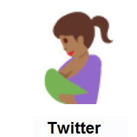 Breast-Feeding: Medium-Dark Skin Tone on Twitter Twemoji
