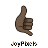 Call Me Hand: Dark Skin Tone on JoyPixels