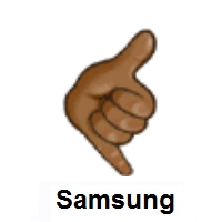 Call Me Hand: Dark Skin Tone on Samsung