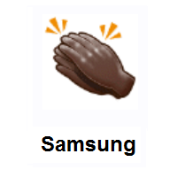 Clapping Hands: Dark Skin Tone on Samsung
