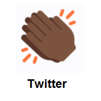 Clapping Hands: Dark Skin Tone on Twitter Twemoji