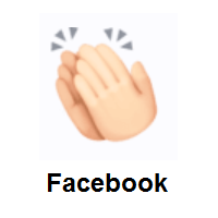 Clapping Hands: Light Skin Tone on Facebook