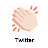Clapping Hands: Light Skin Tone on Twitter Twemoji