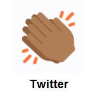 Clapping Hands: Medium-Dark Skin Tone on Twitter Twemoji
