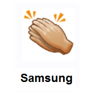 Clapping Hands: Medium-Light Skin Tone on Samsung
