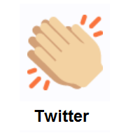 Clapping Hands: Medium-Light Skin Tone on Twitter Twemoji