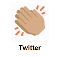 Clapping Hands: Medium Skin Tone on Twitter Twemoji