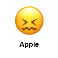 Confounded Face on Apple iOS