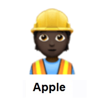 Construction Worker: Dark Skin Tone on Apple iOS