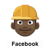 Construction Worker: Dark Skin Tone on Facebook