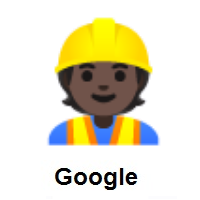 Construction Worker: Dark Skin Tone on Google Android
