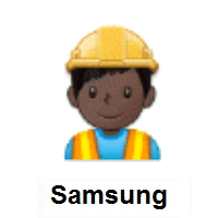 Construction Worker: Dark Skin Tone on Samsung