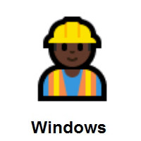 Construction Worker: Dark Skin Tone on Microsoft Windows