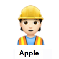 Construction Worker: Light Skin Tone on Apple iOS