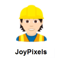 Construction Worker: Light Skin Tone on JoyPixels