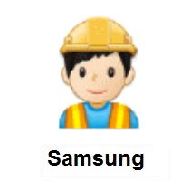 Construction Worker: Light Skin Tone on Samsung