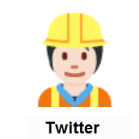 Construction Worker: Light Skin Tone on Twitter Twemoji