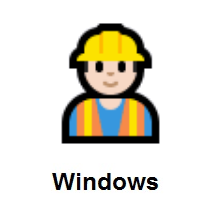 Construction Worker: Light Skin Tone on Microsoft Windows
