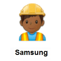 Construction Worker: Medium-Dark Skin Tone on Samsung
