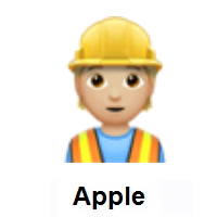 Construction Worker: Medium-Light Skin Tone on Apple iOS