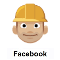 Construction Worker: Medium-Light Skin Tone on Facebook