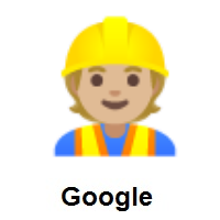 Construction Worker: Medium-Light Skin Tone on Google Android