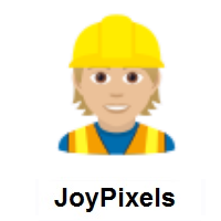 Construction Worker: Medium-Light Skin Tone on JoyPixels