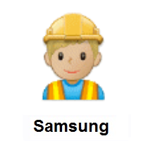 Construction Worker: Medium-Light Skin Tone on Samsung
