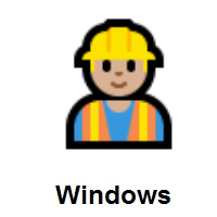 Construction Worker: Medium-Light Skin Tone on Microsoft Windows