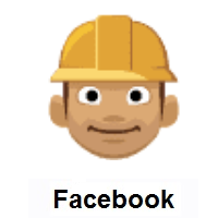 Construction Worker: Medium Skin Tone on Facebook