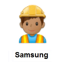 Construction Worker: Medium Skin Tone on Samsung
