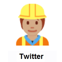 Construction Worker: Medium Skin Tone on Twitter Twemoji