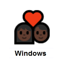 Couple with Heart: Dark Skin Tone on Microsoft Windows
