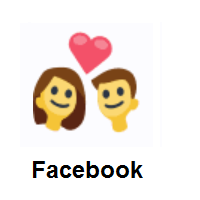 Love: Couple with Heart on Facebook