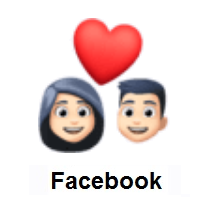 Couple with Heart: Light Skin Tone on Facebook