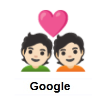 Couple with Heart: Light Skin Tone on Google Android