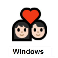 Couple with Heart: Light Skin Tone on Microsoft Windows