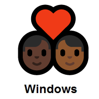 Couple with Heart: Man, Man: Dark Skin Tone, Medium-Dark Skin Tone on Microsoft Windows