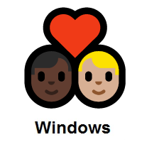 Couple with Heart: Man, Man: Dark Skin Tone, Medium-Light Skin Tone on Microsoft Windows