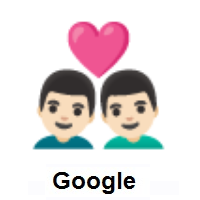 Couple with Heart: Man, Man: Light Skin Tone on Google Android