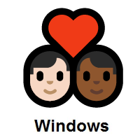 Couple with Heart: Man, Man: Light Skin Tone, Medium-Dark Skin Tone on Microsoft Windows