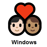 Couple with Heart: Man, Man: Light Skin Tone, Medium Skin Tone on Microsoft Windows