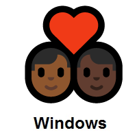 Couple with Heart: Man, Man: Medium-Dark Skin Tone, Dark Skin Tone on Microsoft Windows