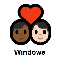 Couple with Heart: Man, Man: Medium-Dark Skin Tone, Light Skin Tone on Microsoft Windows