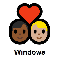 Couple with Heart: Man, Man: Medium-Dark Skin Tone, Medium-Light Skin Tone on Microsoft Windows