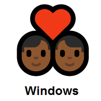 Couple with Heart: Man, Man: Medium-Dark Skin Tone on Microsoft Windows