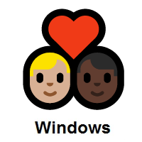 Couple with Heart: Man, Man: Medium-Light Skin Tone, Dark Skin Tone on Microsoft Windows