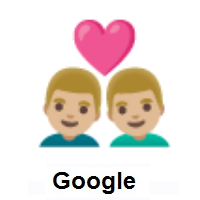 Couple with Heart: Man, Man: Medium-Light Skin Tone on Google Android