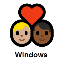 Couple with Heart: Man, Man: Medium-Light Skin Tone, Medium-Dark Skin Tone on Microsoft Windows